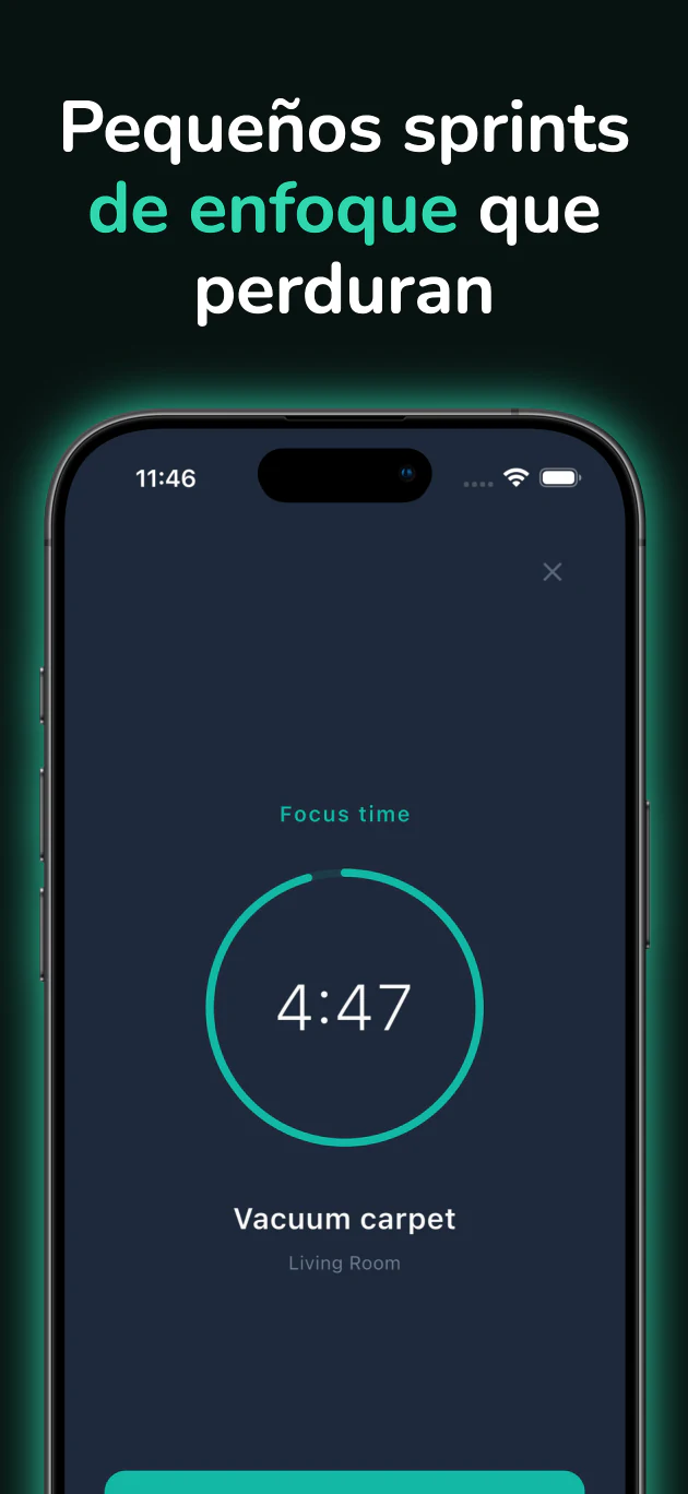 Temporizador para sesiones de limpieza express