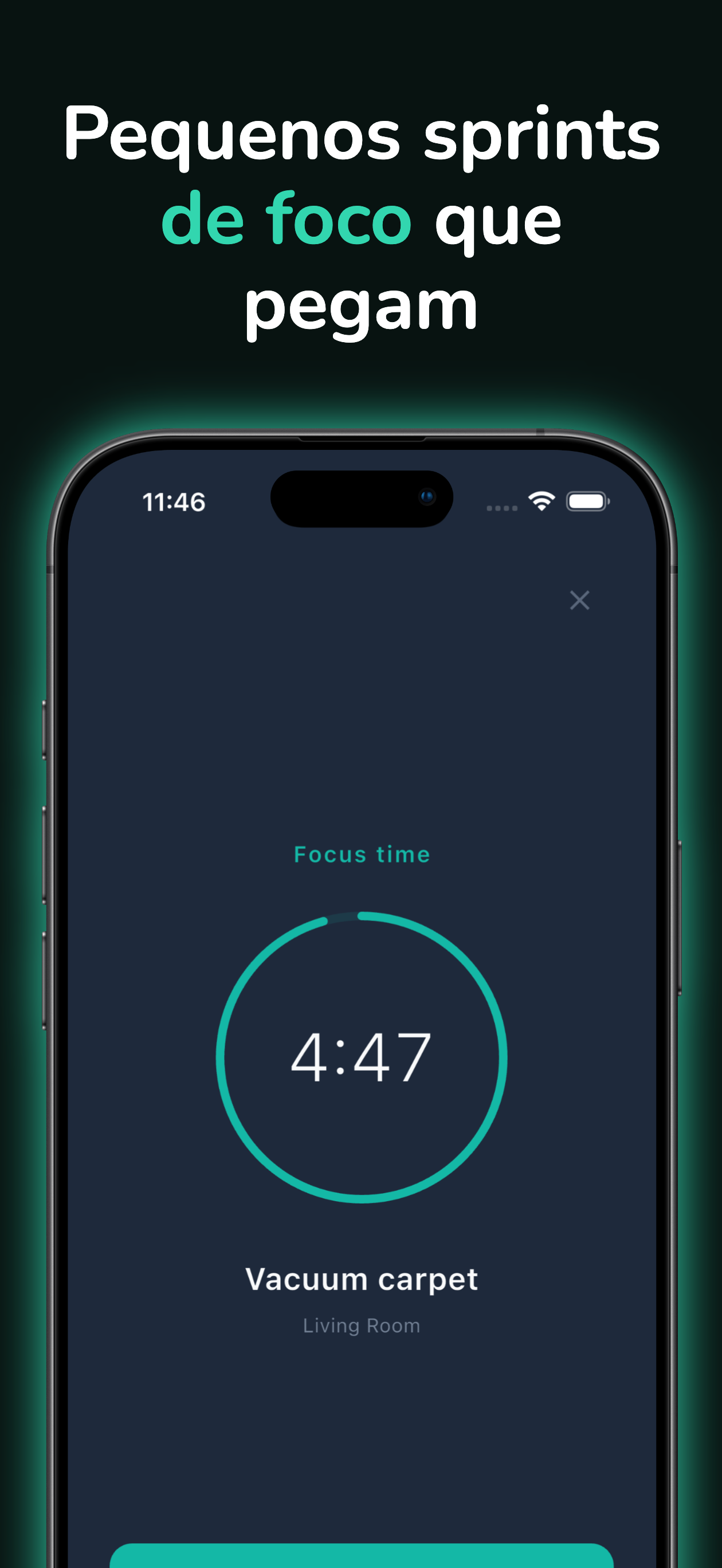 Temporizador para sessoes de limpeza rapida